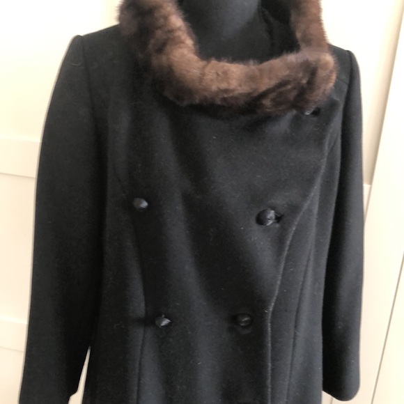 Rare 🌺 60” Real mink hem all around virgin wool circa 1960 Jackie O style - Picture 5 of 9